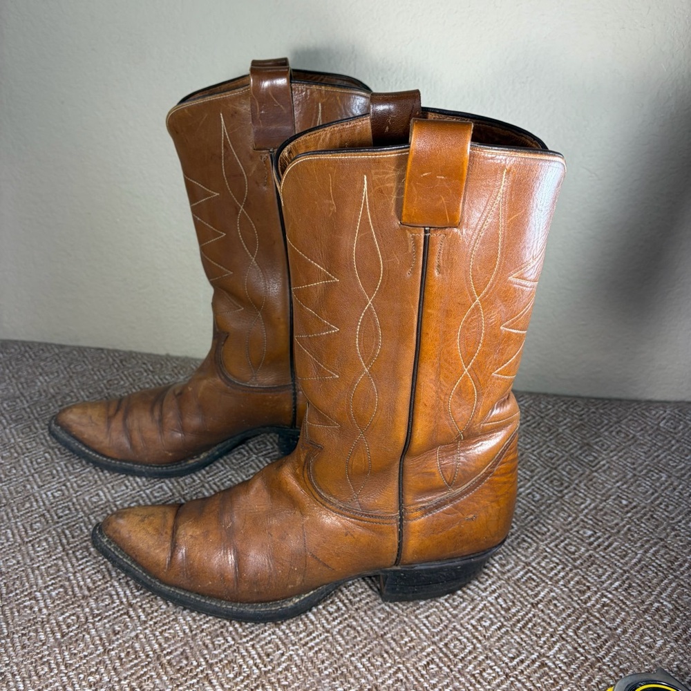 VTG USA TONY LAMA WESTERN ROCKABILLY COWBOY ENGINEER BOOTS 11B WESTERN FARM - Picture 5 of 11